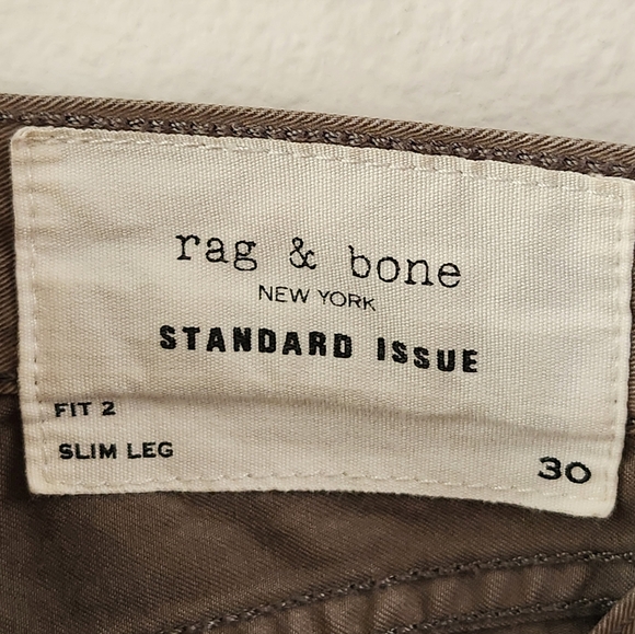 Rag & Bone‎ Men's Standard Issue Fit 2 Slim Leg Distrsd Grey 100% Cotton Size 30 - Picture 2 of 13